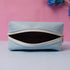Personalized PU Pouch with Patch and Initial Letter - Sky Blue